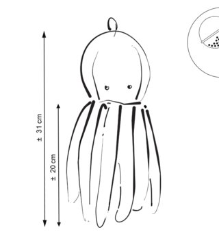 Plyšové hračky /  Roztomilá plyšová chobotnica s hrkálkou 31cm - Biela 