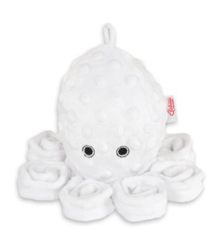 Plyšové hračky /  Roztomilá plyšová chobotnica s hrkálkou 31cm - Biela 