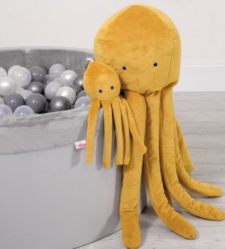 Plyšové hračky /  Roztomilá plyšová chobotnica 75cm - Horčicová 