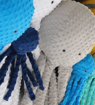 Plyšové hračky /  Roztomilá plyšová chobotnica 75cm Minky - Modrá 