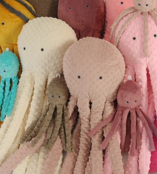 Plyšové hračky /  Roztomilá plyšová chobotnica 75cm Minky - Púdrovo ružová 