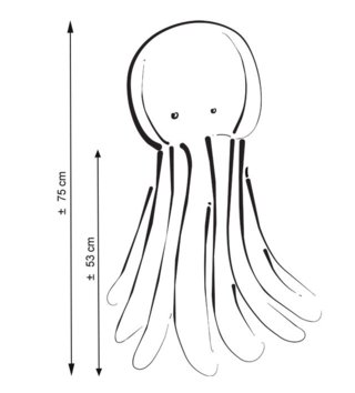 Plyšové hračky /  Roztomilá plyšová chobotnica 75cm Minky - Sivá 
