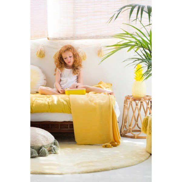 Girlandy /  Bavlnená girlanda Pom Pom Tie-Dye Yellow 170 cm 