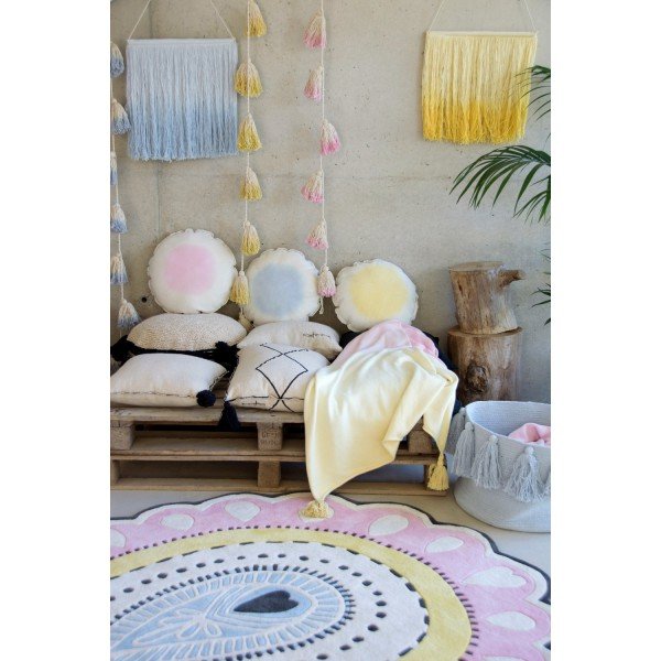 Girlandy /  Bavlnená girlanda Pom Pom Tie-Dye Yellow 170 cm 