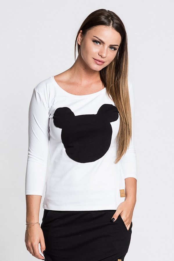Dámske tričká a mikiny /  Dámske tričko Mouse - biele/čierne 