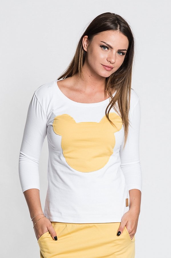 Dámske tričká a mikiny /  Dámske tričko Mouse - biele/žlté 