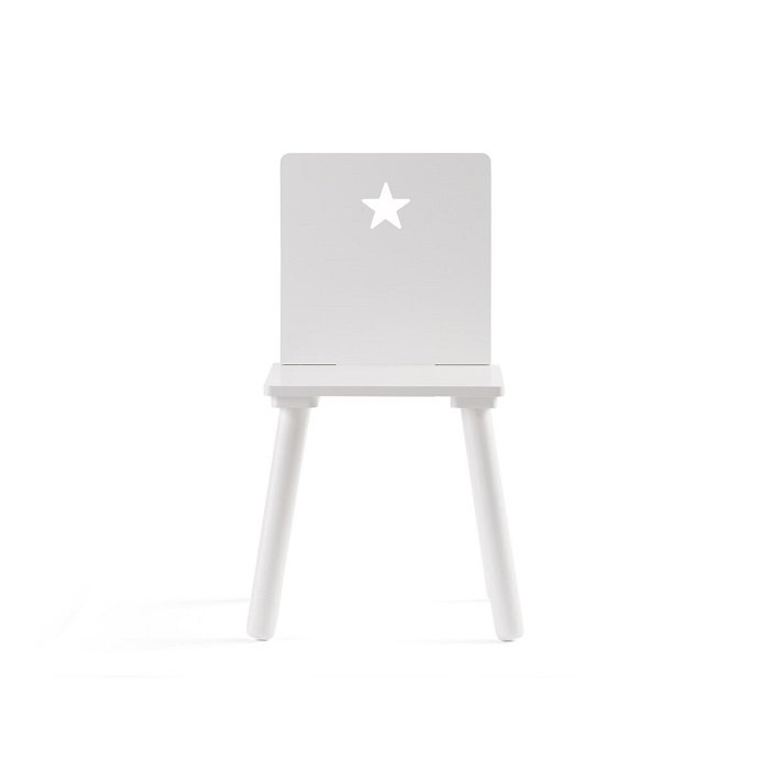 Stoličky /  Detská dizajnová drevená stolička biela s hviezdou 