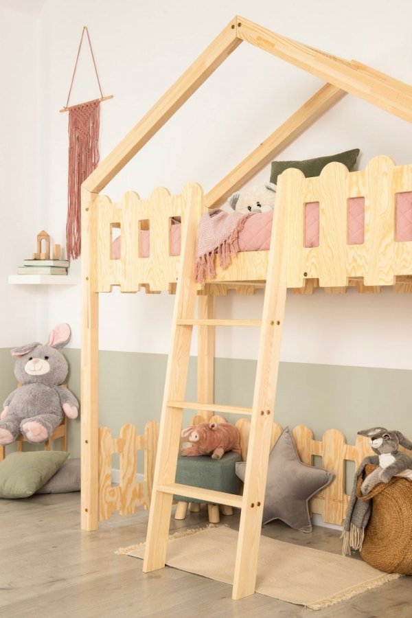Poschodové postele /  Detská poschodová posteľ domček so zábranou KAIKO PA 