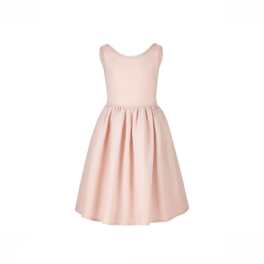 Šaty, sukne /  Detské ľanové šaty Audrey - Púdrovo ružové 