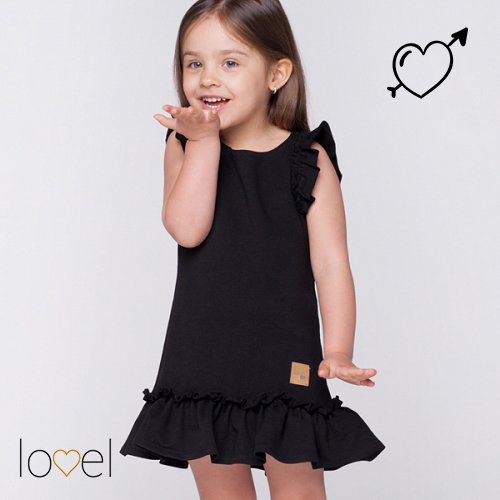 Šaty, sukne /  Detské letné šaty Butterfly - čierne 