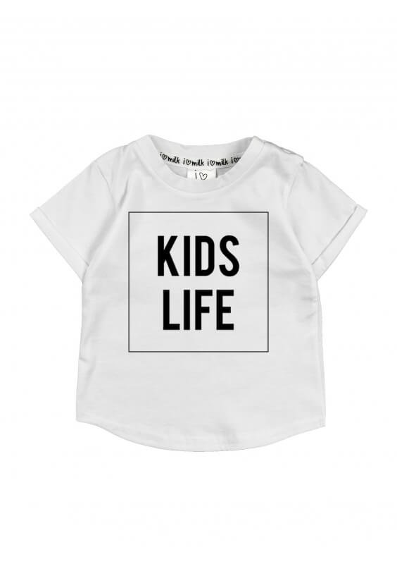 Tričká s krátkym rukávom /  Detské tričko "kids life" - biele 