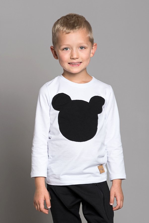 Tričká s dlhým rukávom /  Detské tričko Mouse - biele/čierne 
