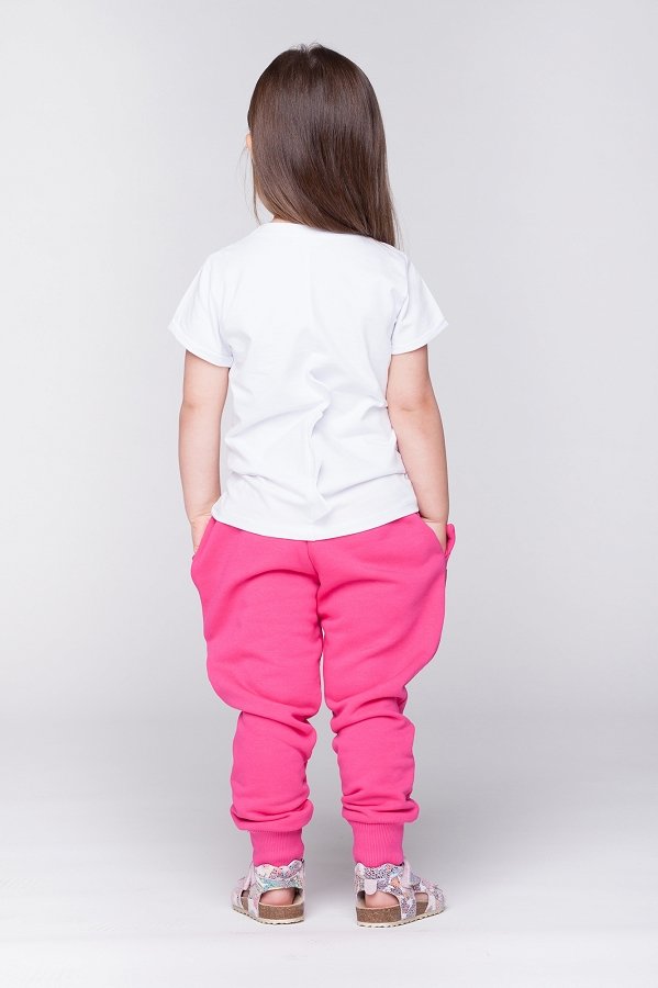 Tričká s krátkym rukávom /  Detské tričko s krátkym rukávom Dino biele/ružové 