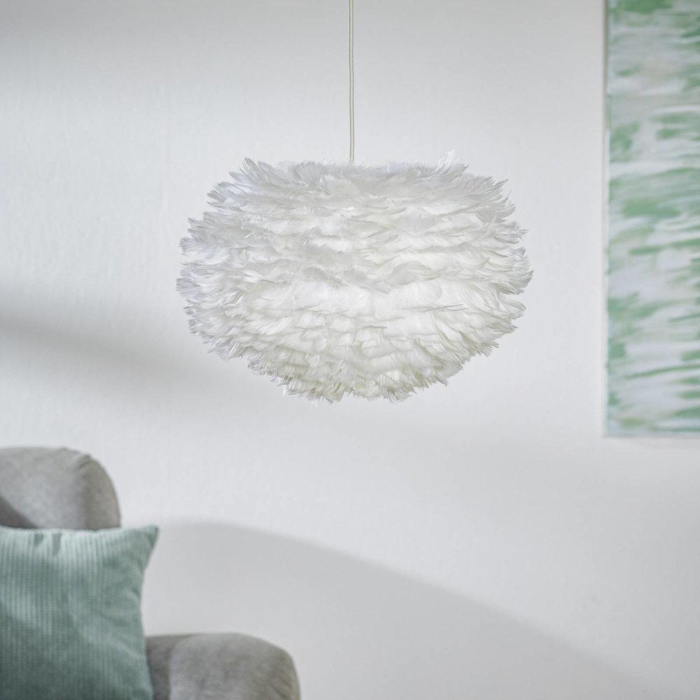 Lampy, osvetlenie /  Dizajnové tienidlo z peria EOS Ø 45 - biele 