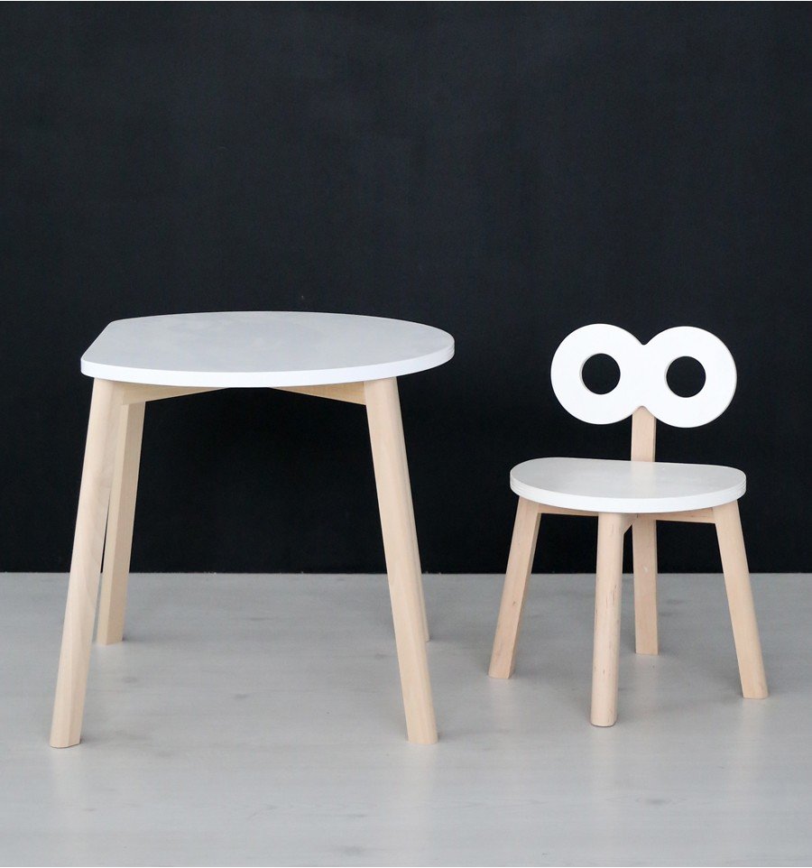 Stolíky /  Dizajnový detský stôl OOH NOO polmesiac - biely 