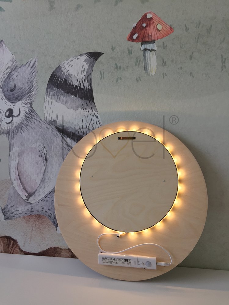 Lampy, osvetlenie /  Drevená lampa s menom - kruh 