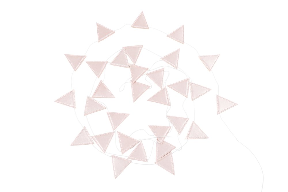Girlandy /  Girlanda trojuholníky 3,3 m - Púdrovo ružová 