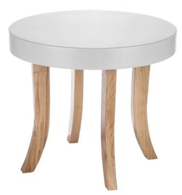 Stolíky /  Luxusný biely stolík okrúhly 