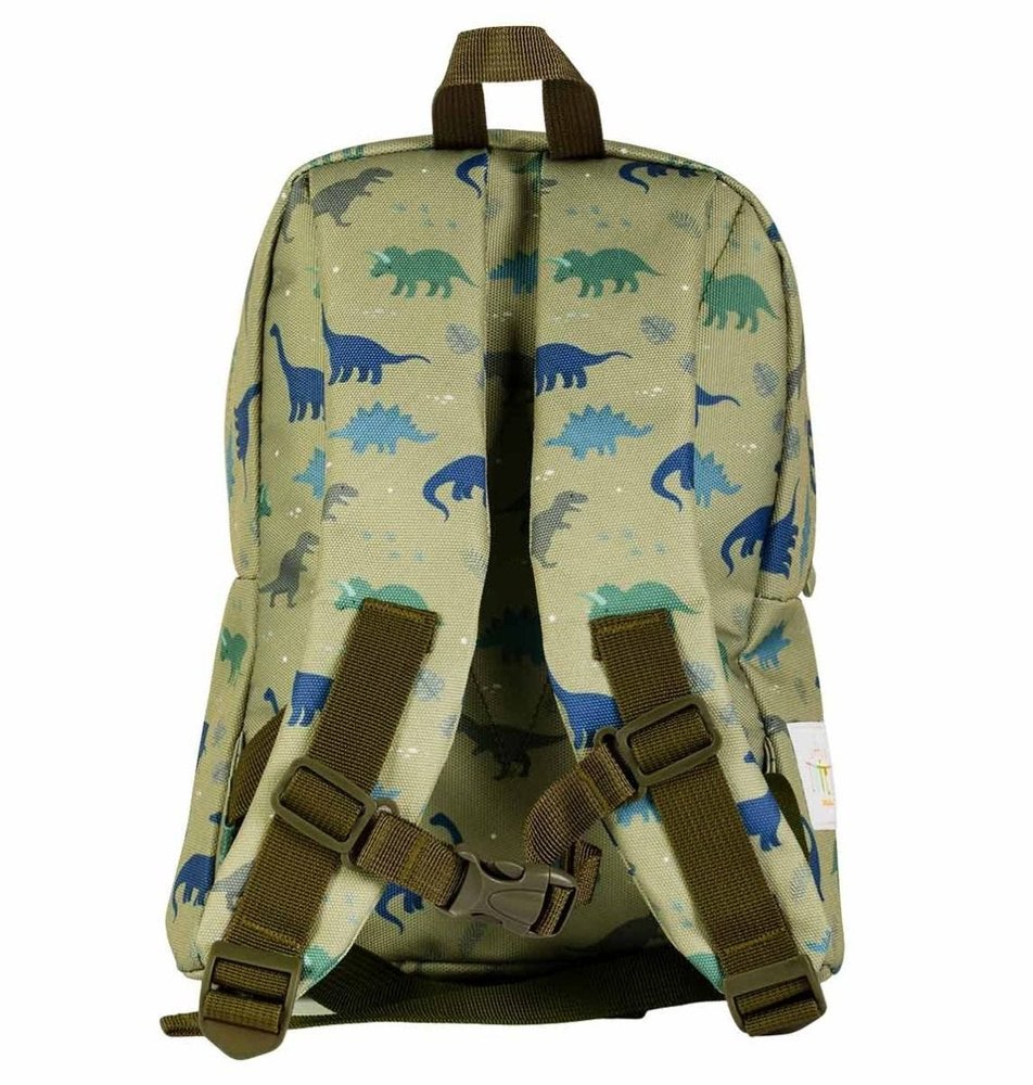 Ruksaky, kufríky, tašky /  Mini ruksak zelený s potlačou dinosaurov 