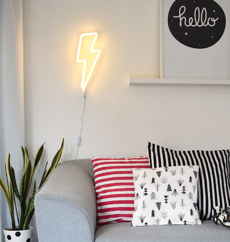 Lampy, osvetlenie /  Neonové LED svetlo Lightning bolt - modré 