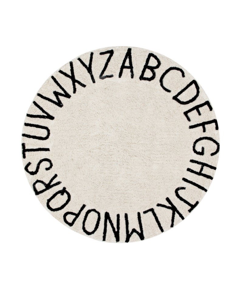Ø 150 cm /  Okrúhly koberec  abeceda ABC Natural-Black 