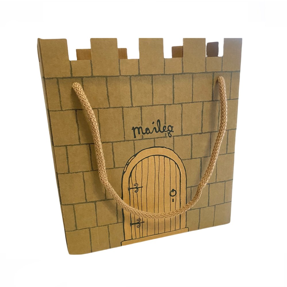 Maileg hračky /  Papierová darčeková taška hrad Maileg - zelená 