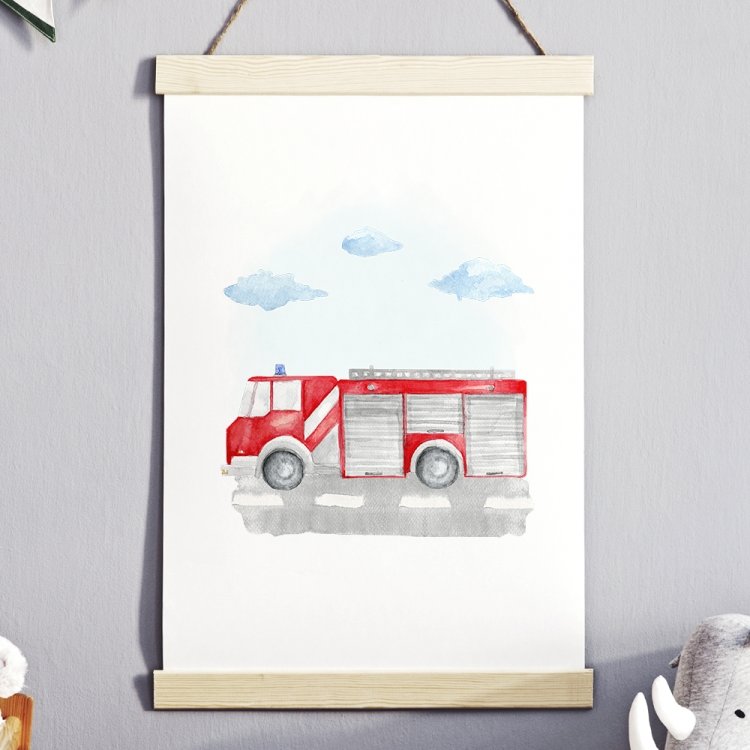 Plagáty /  Plagát Travel - hasičské auto P162 