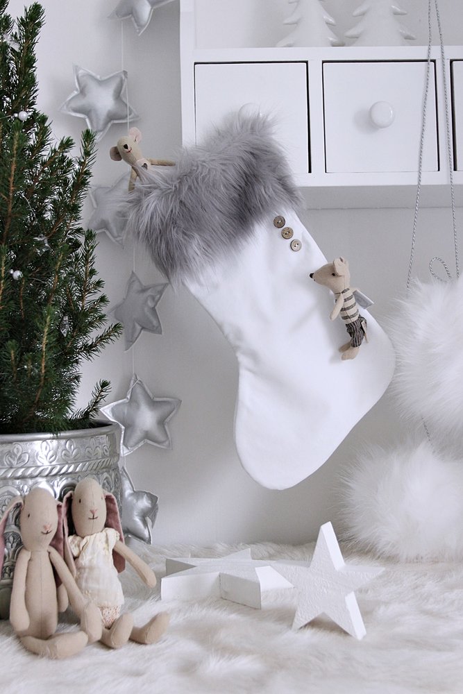 Doplnky /  Vianočná čižma - White/Grey 