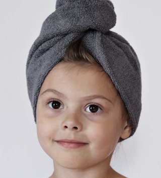 Uteráky /  Bambusový uterák/turban na vlasy - Grey 