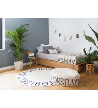 Deky /  Bavlnená deka/ prikrývka ABC Natural - Black 