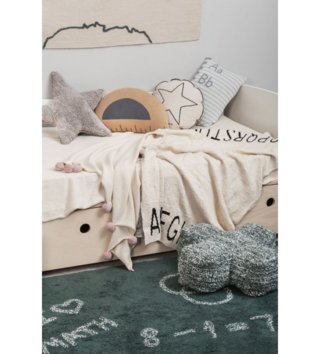 Deky /  Bavlnená deka/ prikrývka ABC Natural - Black 