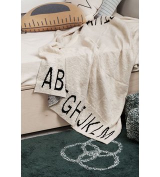 Deky /  Bavlnená deka/ prikrývka ABC Natural - Black 