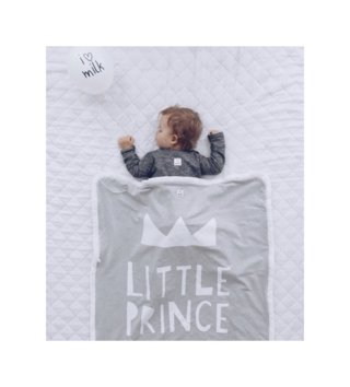 Deky /  Bavlnená detská deka Little prince - sivá 