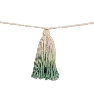 Girlandy /  Bavlnená girlanda Pom Pom Tie-Dye Green 170 cm 