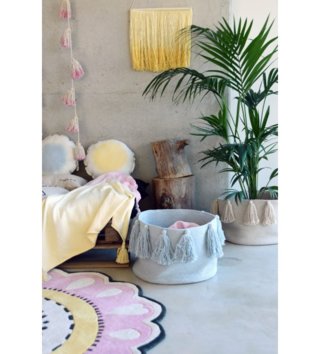 Girlandy /  Bavlnená girlanda Pom Pom Tie-Dye Pink 170 cm 