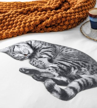 140 x 200 cm /  Bavlnené obliečky 135x200 - mačička Ollie 