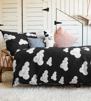 140 x 200 cm /  Bavlnené obliečky 135x200 - oblaky 