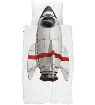 140 x 200 cm /  Bavlnené obliečky 135x200 - Vesmírna raketa 