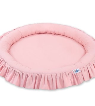 Baldachýny + doplnky /  Bavlnený baldachýn + okrúhle hniezdo - Pudrovo ružový 