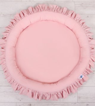 Baldachýny + doplnky /  Bavlnený baldachýn + okrúhle hniezdo - Pudrovo ružový 