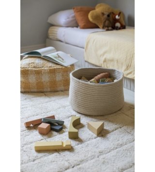 Koše na hračky, úložné boxy /  Bavlnený košík - Gram natural 