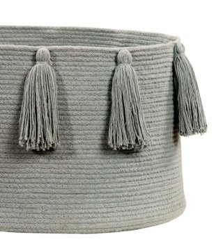 Koše na hračky, úložné boxy /  Bavlnený košík Tassels Light Grey 