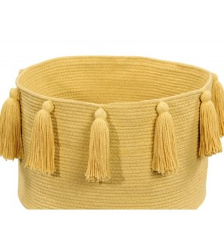 Koše na hračky, úložné boxy /  Bavlnený košík Tassels Yellow 