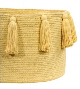 Koše na hračky, úložné boxy /  Bavlnený košík Tassels Yellow 