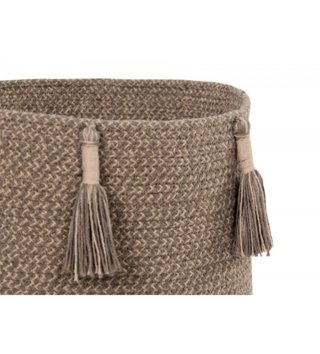 Koše na hračky, úložné boxy /  Bavlnený košík Woody Soil Brown 