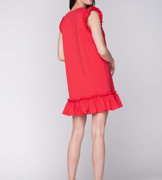 Dámske šaty, sukne /  Dámske letné šaty Butterfly - červené 