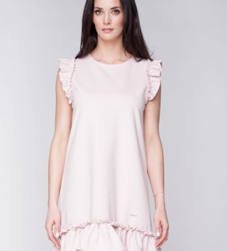 Dámske šaty, sukne /  Dámske letné šaty Butterfly - púdrovo ružové 