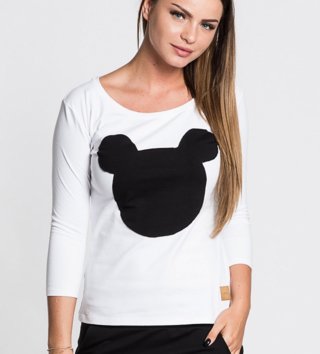 Dámske tričká a mikiny /  Dámske tričko Mouse - biele/čierne 