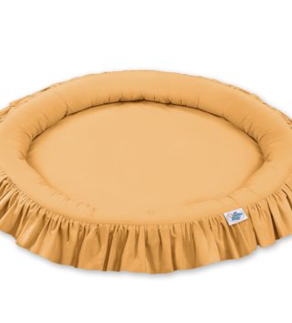 Okrúhle detské hniezda /  Detské okrúhle hniezdo s volánikmi - Horčicové 