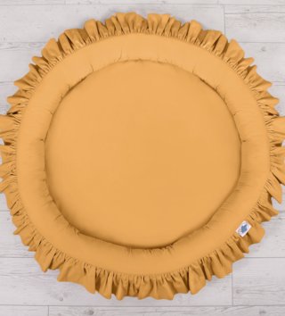 Okrúhle detské hniezda /  Detské okrúhle hniezdo s volánikmi - Horčicové 